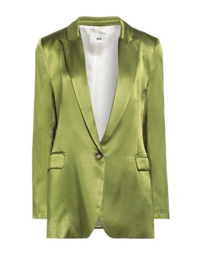 Solotre Woman Suit Jacket Military Green Size 6 Viscose