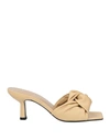 By Far Woman Sandals Beige Size 10 Soft Leather In Beige