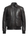 A.testoni A. Testoni Man Jacket Dark Brown Size 40 Ovine Leather