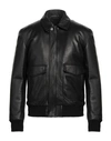 A.testoni A. Testoni Man Jacket Black Size 40 Ovine Leather