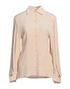 Erika Cavallini Woman Shirt Beige Size 6 Acetate, Silk