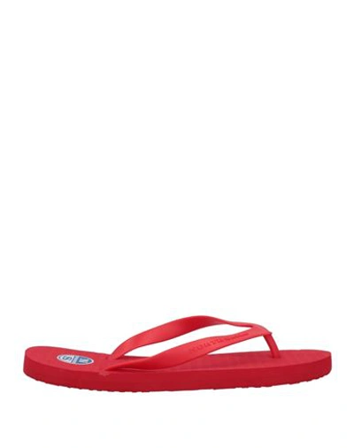North Sails Man Toe Strap Sandals Red Size 10 Rubber