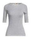 Gentryportofino Woman Sweater Light Grey Size 8 Virgin Wool, Silk