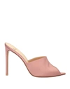 Francesco Russo Woman Sandals Pastel Pink Size 10 Textile Fibers
