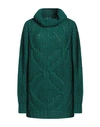Vanessa Scott Woman Turtleneck Green Size S Acrylic, Viscose, Wool, Alpaca Wool In Green