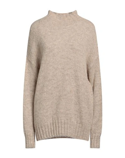 Gentryportofino Woman Turtleneck Beige Size 8 Alpaca Wool, Polyamide, Cashmere, Wool In Beige