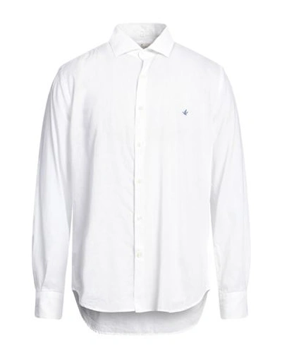 Brooksfield Man Shirt Ivory Size 17 ½ Linen, Cotton In White