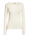 Gentryportofino Woman Sweater Cream Size 12 Virgin Wool, Silk In White