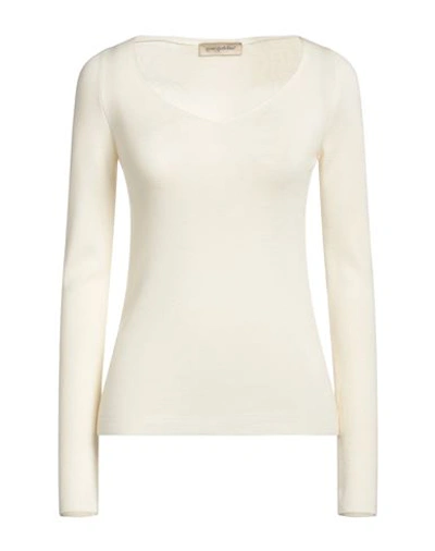 Gentryportofino Woman Sweater Cream Size 12 Virgin Wool, Silk In White