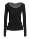 Gentryportofino Woman Sweater Black Size 12 Virgin Wool, Silk