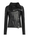 Street Leathers Woman Jacket Black Size Xl Soft Leather, Viscose, Nylon, Elastane