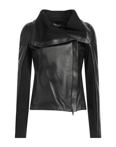 Street Leathers Woman Jacket Black Size Xl Soft Leather, Viscose, Nylon, Elastane