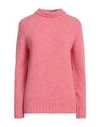 Gentryportofino Woman Turtleneck Coral Size 12 Virgin Wool, Polyamide In Red