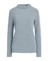 Gentryportofino Woman Turtleneck Sky Blue Size 4 Virgin Wool, Polyamide In Blue