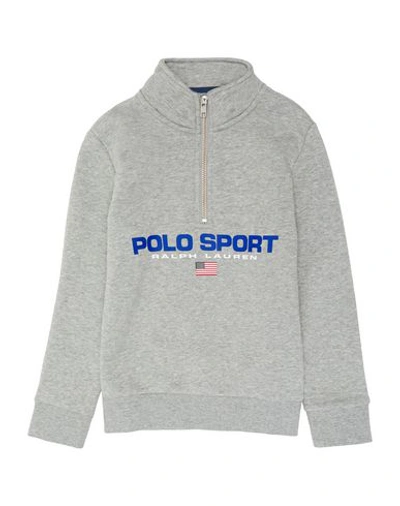Polo Ralph Lauren Babies'  Polo Sport Long Sleeve Half Zip Fleece Toddler Boy Sweatshirt Grey Size 5 Cotton,