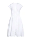 European Culture Woman Midi Dress White Size Xxl Cotton In White
