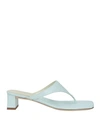 By Far Woman Toe Strap Sandals Sky Blue Size 7 Soft Leather In Blue