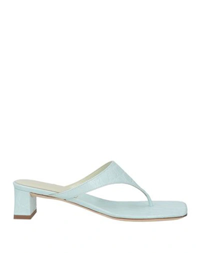 By Far Woman Toe Strap Sandals Sky Blue Size 7 Soft Leather