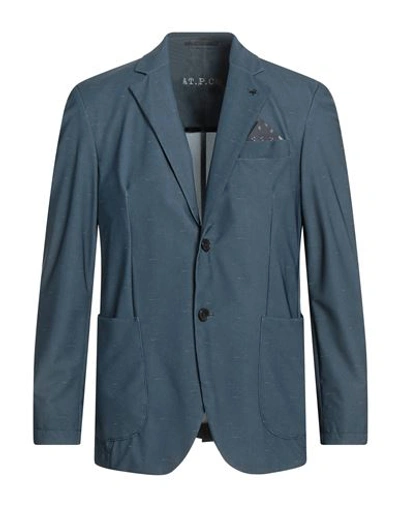 At.p.co At. P.co Man Blazer Navy Blue Size 40 Polyester, Elastane