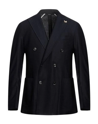 Tombolini Man Suit Jacket Midnight Blue Size 44 Cotton