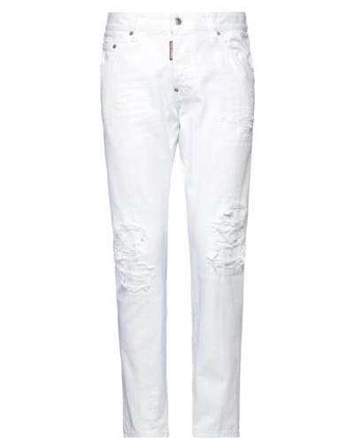 DSQUARED2 DSQUARED2 MAN JEANS WHITE SIZE 34 COTTON