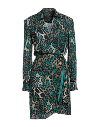 Pinko Woman Short Dress Emerald Green Size 6 Viscose In Multicolor