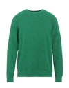 Sandro Man Sweater Green Size L Cotton, Polyamide, Elastane