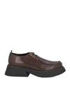 1725.a Woman Lace-up Shoes Dark Brown Size 11 Soft Leather In Brown