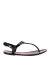 F Wd F_wd Woman Thong Sandal Black Size 6 Rubber In Black