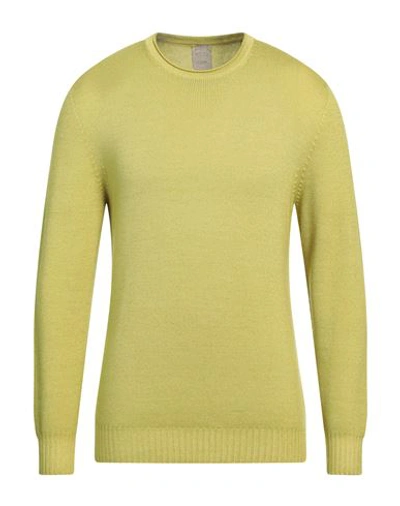 H953 Man Sweater Acid Green Size 42 Merino Wool