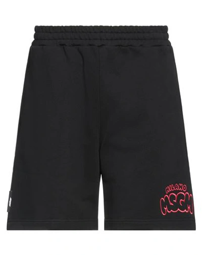 Msgm Man Shorts & Bermuda Shorts Black Size S Cotton
