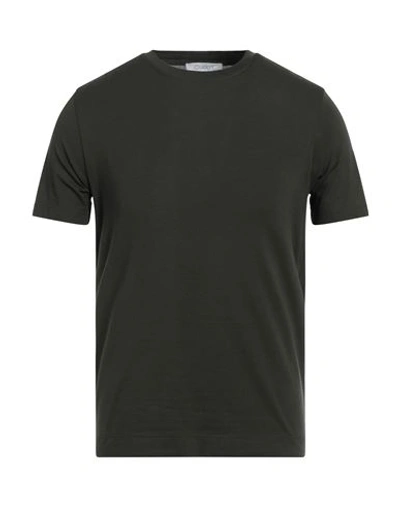 CRUCIANI CRUCIANI MAN T-SHIRT DARK GREEN SIZE 44 COTTON, ELASTANE