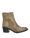 1725.a Woman Ankle Boots Sage Green Size 11 Soft Leather