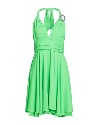 Hanita Woman Short Dress Green Size M Polyester