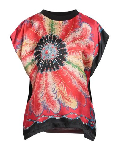 Just Cavalli Woman Top Red Size S Viscose, Cotton