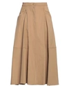 Gentryportofino Woman Midi Skirt Sand Size 10 Cotton, Elastane In Beige