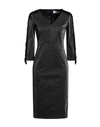 Frase Francesca Severi Woman Midi Dress Black Size 6 Polyester, Metallic Fiber, Elastane In Black