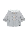 Barcellino® Barcellino Newborn Boy Coat Light Grey Size 3 Cotton, Acrylic, Viscose, Polyester, Polyamide In Grey