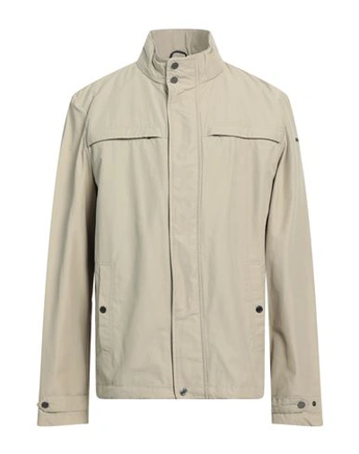 Geox Man Jacket Beige Size 46 Cotton, Polyamide