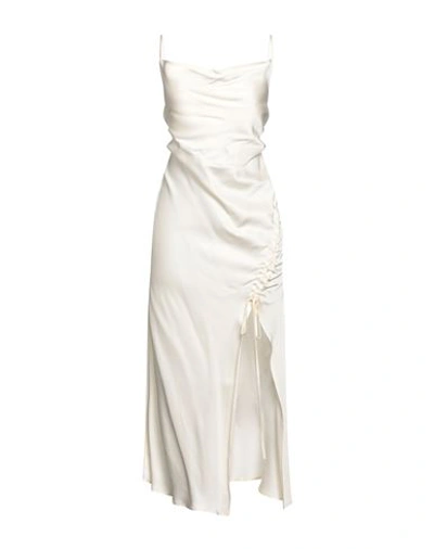 Vicolo Woman Midi Dress Ivory Size M Viscose In White