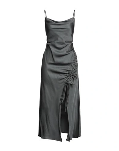 Vicolo Woman Midi Dress Lead Size M Viscose In Grey