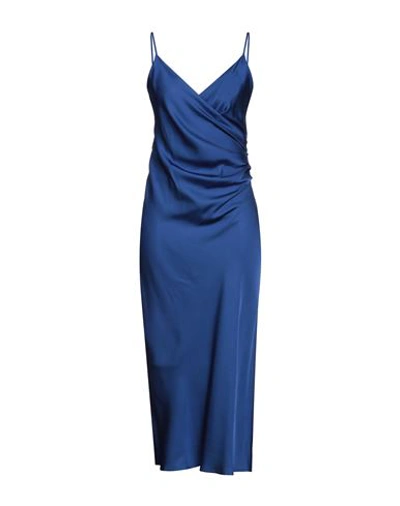 Vicolo Woman Midi Dress Blue Size M Viscose