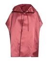 RICK OWENS RICK OWENS WOMAN CAPE BRICK RED SIZE ONESIZE COTTON, SILK