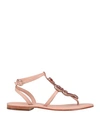Emanuélle Vee Woman Thong Sandal Light Pink Size 8 Soft Leather In Pink