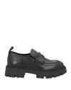 Ash Genial Loafers In Black Leather In Black