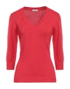 Cruciani Woman T-shirt Red Size 6 Cotton, Elastane