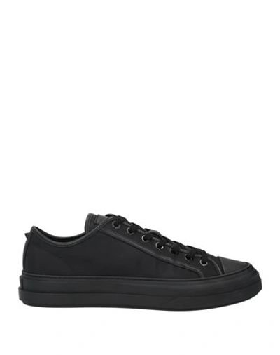 Valentino Garavani Man Sneakers Black Size 5 Textile Fibers, Soft Leather In Black