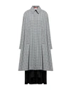 ERIKA CAVALLINI ERIKA CAVALLINI WOMAN OVERCOAT & TRENCH COAT GREY SIZE 8 POLYESTER, VIRGIN WOOL, ELASTANE