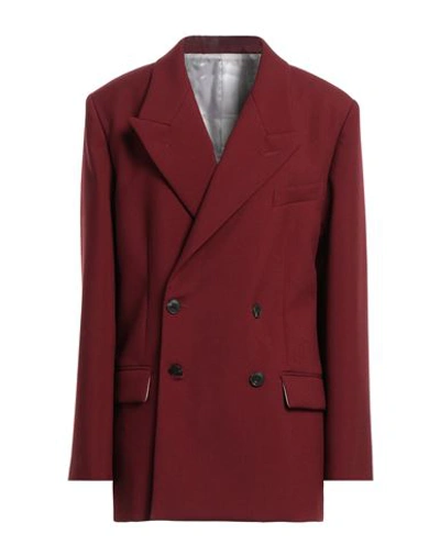 Quira Woman Suit Jacket Burgundy Size 10 Wool In Red