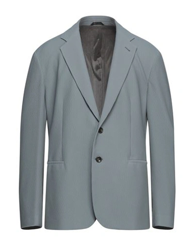 Giorgio Armani Man Blazer Grey Size 40 Polyamide, Viscose, Cotton, Elastane